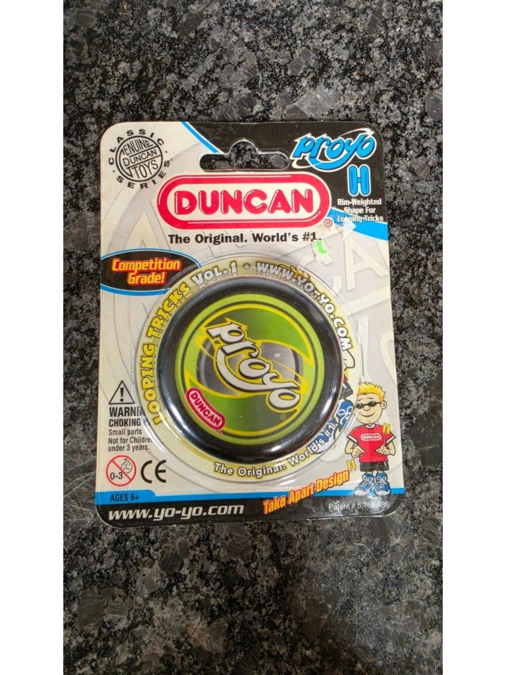 vintage 2007 DUNCAN PROYO YO-YO GREEN YELLOW CLASSIC COMPETITION GRADE  SEALED